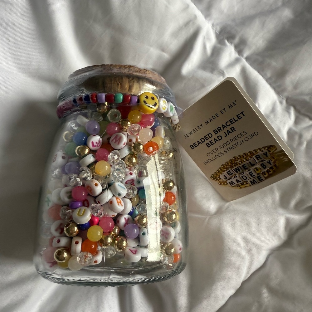 Jewelry Made By Me Beaded Bracelet Jar Kit Alphabet Beads DIY Set